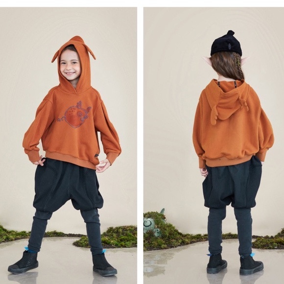 Private label kids orange hoodie 5/6Y=120cm - Picture 2 of 11